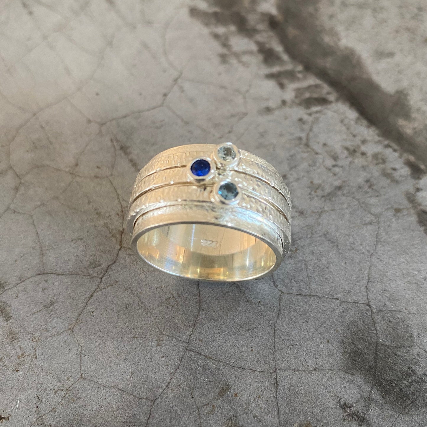 Triple Birthstone Spinner Ring