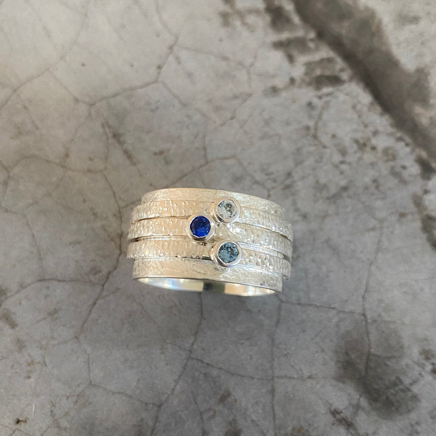 Triple Birthstone Spinner Ring