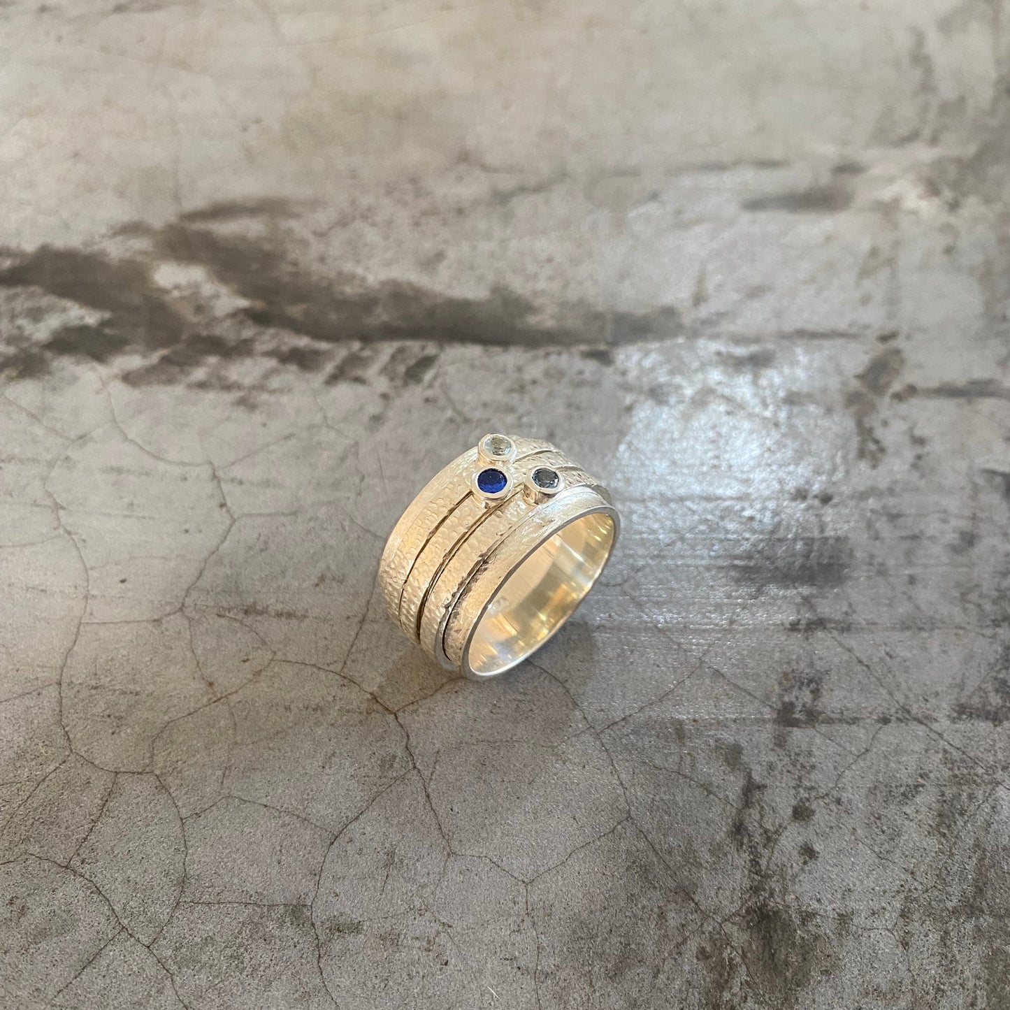 Triple Birthstone Spinner Ring