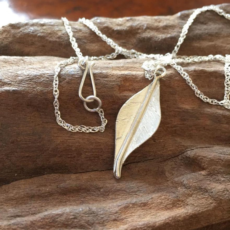 Mini Leaf Necklace in Sterling Silver