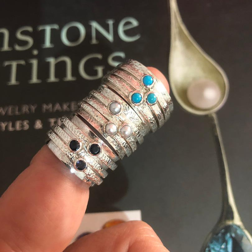 Triple Birthstone Spinner Ring