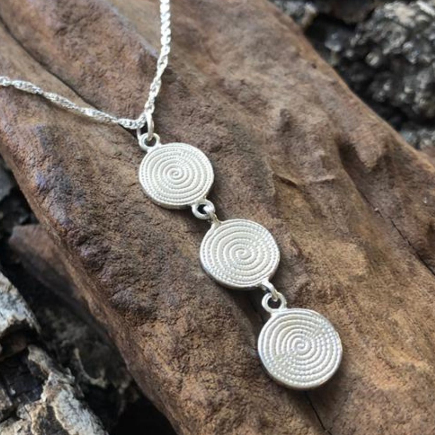Silver Ndoro Necklace with three hand engraved Ndoros
