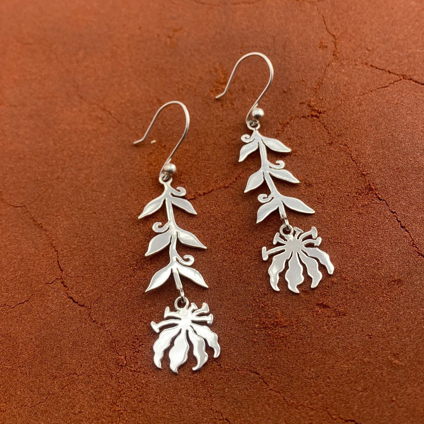 Flame Lily Dangle Earrings