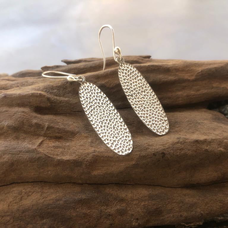 Hammered Silver Earrings