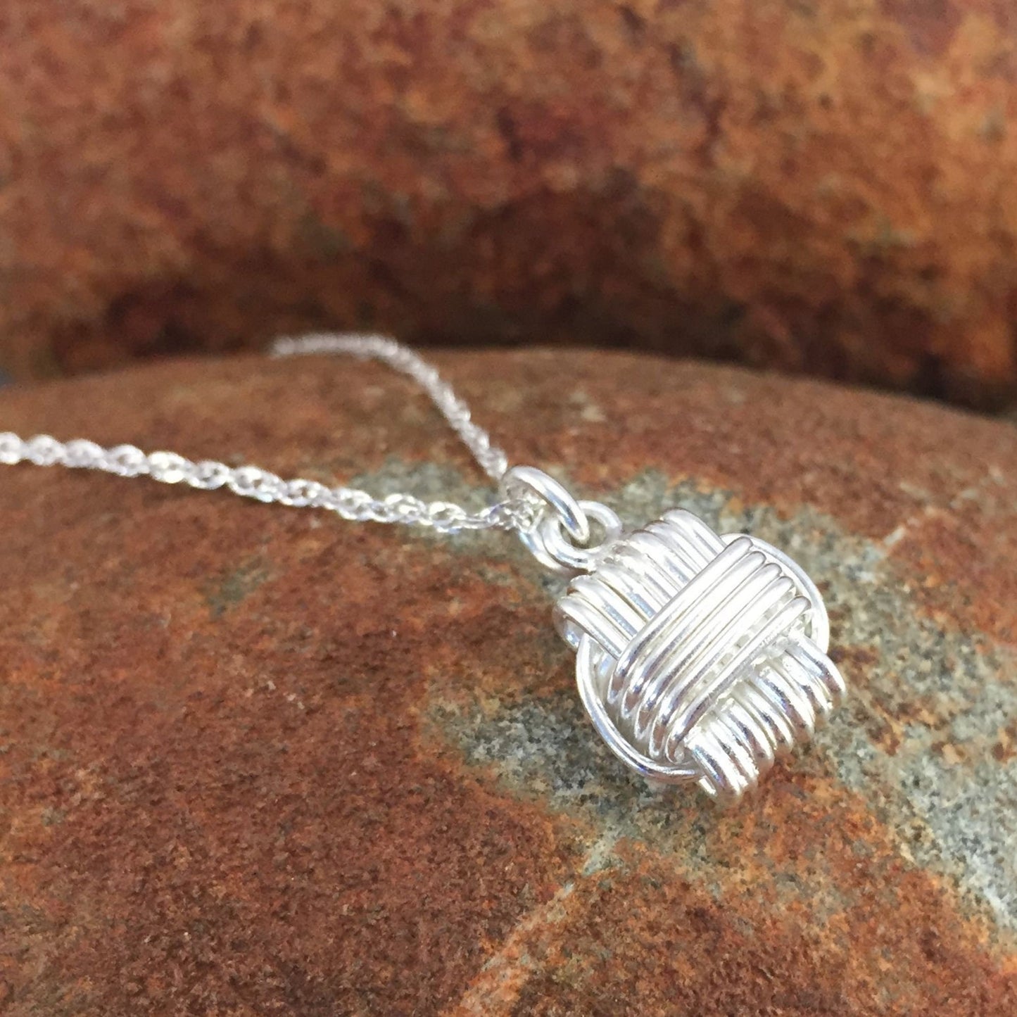 Sterling Silver Elephant Hair Knot Necklace Based on knots from the ancient African Elephant Bangles.