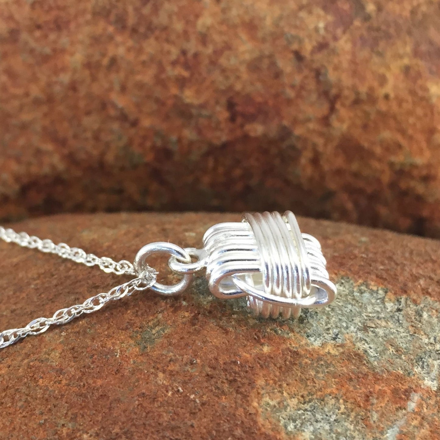 Sterling Silver Elephant Hair Knot Necklace Based on knots from the ancient African Elephant Bangles.