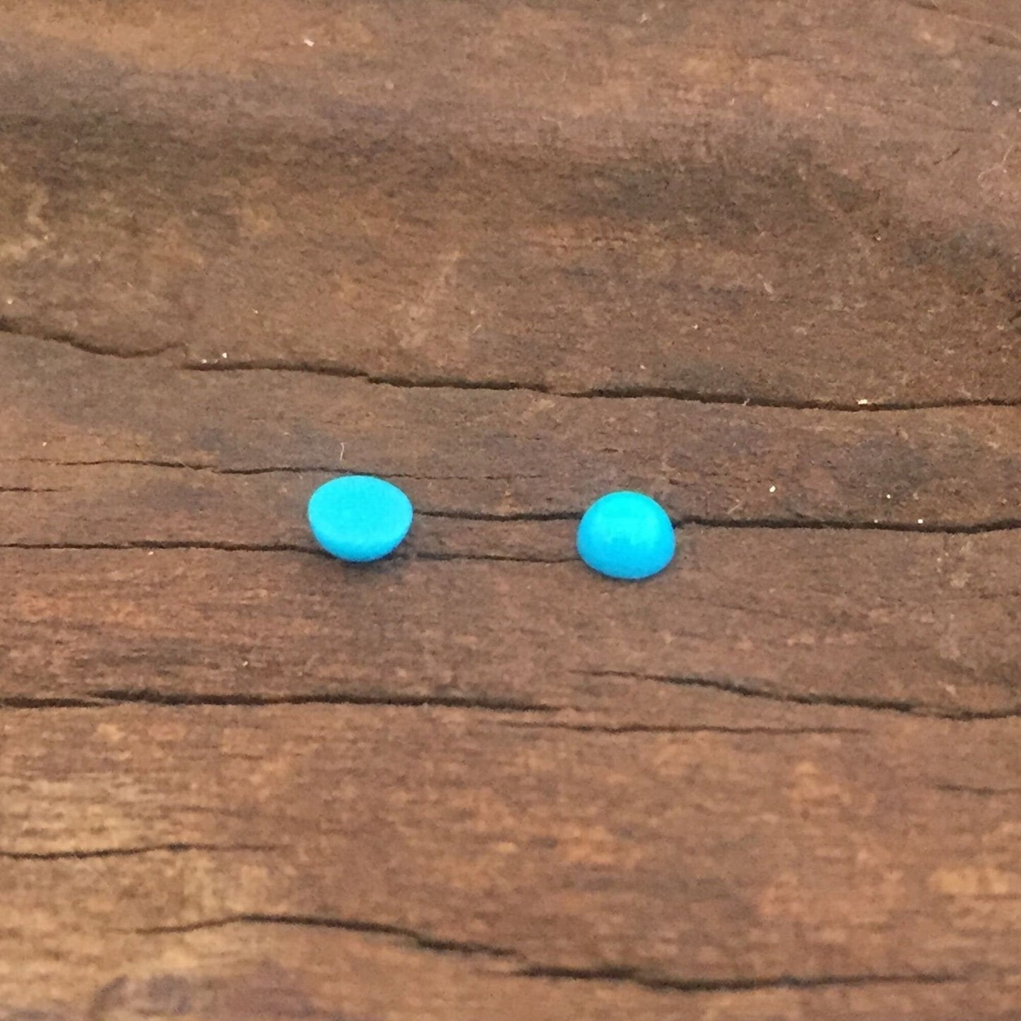 Hammered Sterling Silver and Turquoise Earrings