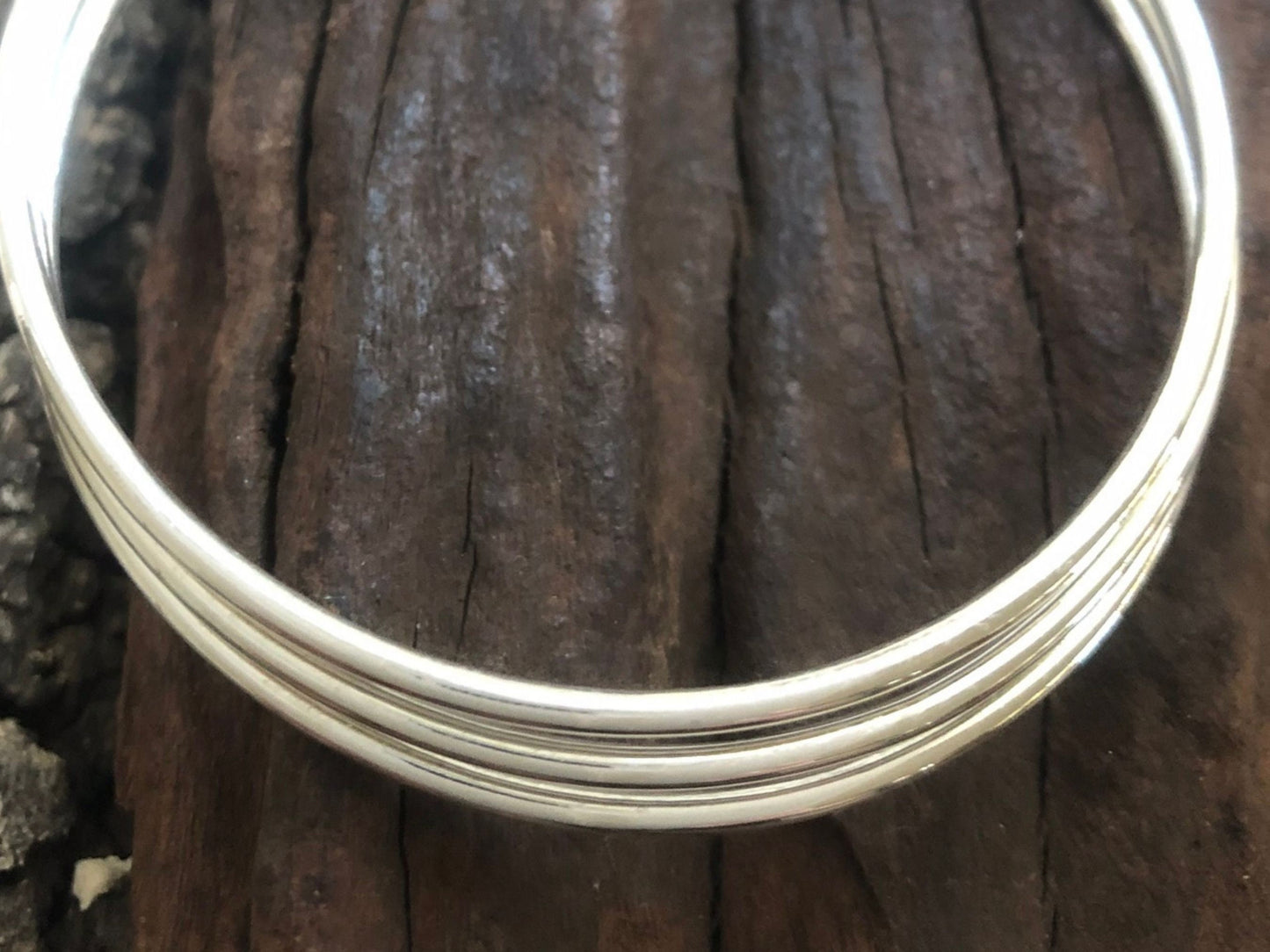Minimalist Sterling Silver African Bangle Set