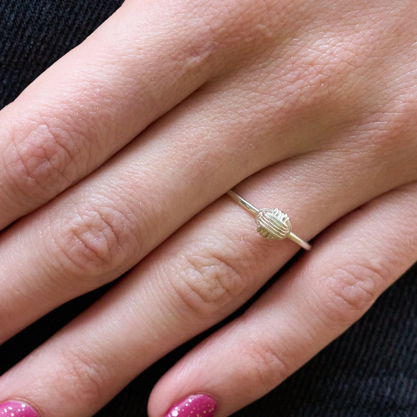 Sterling Silver Mini Elephant Knot Stacking Ring