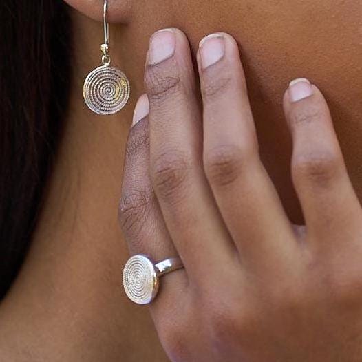 Chunky Silver Ring, with an Ndoro, Ancient African Symbol, of Wealth and Status