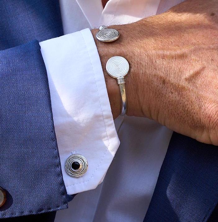 Sterling Silver Ndoro Onyx Cufflinks