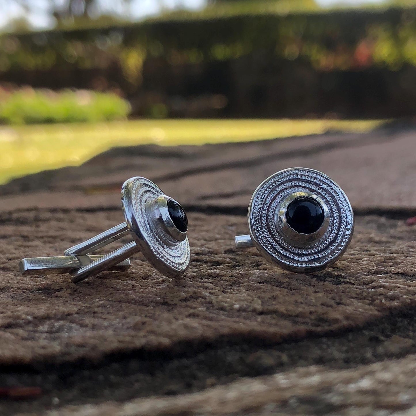 Sterling Silver Ndoro Onyx Cufflinks