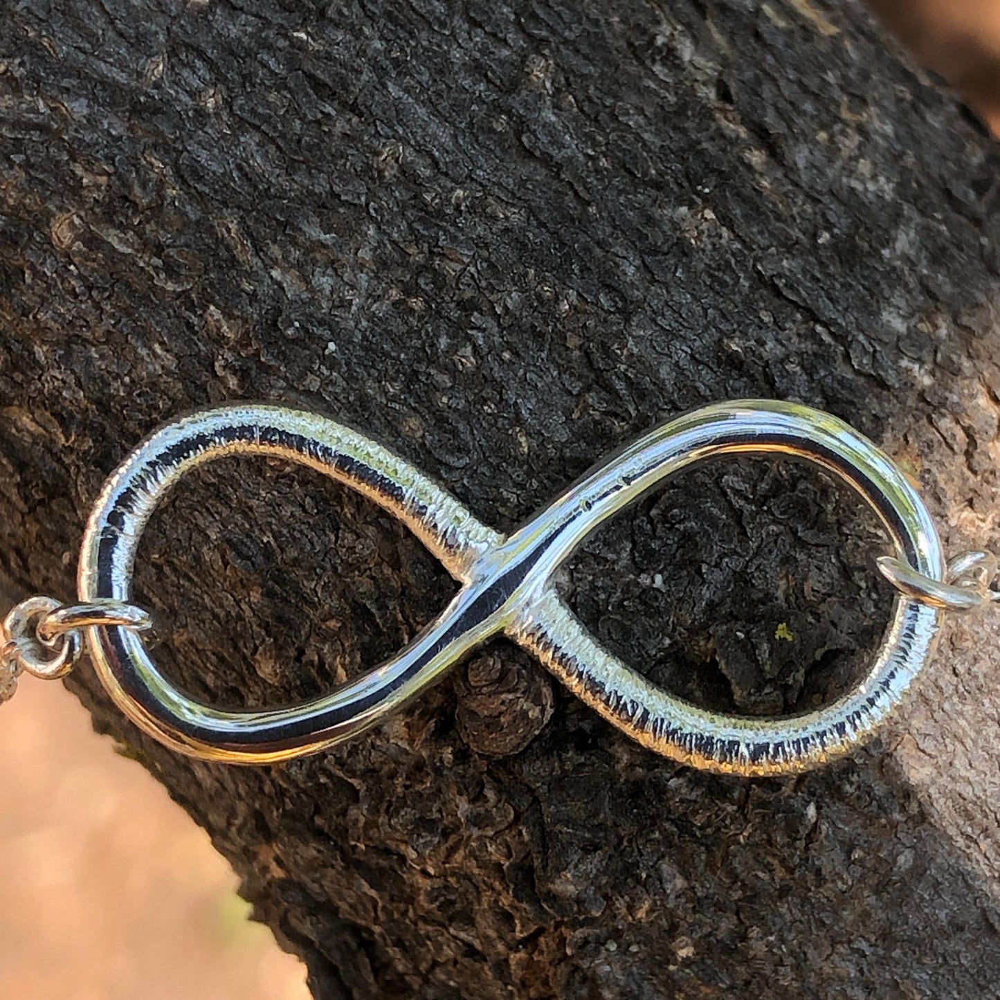 Sterling Silver Infinity Necklace - Half Brushed
