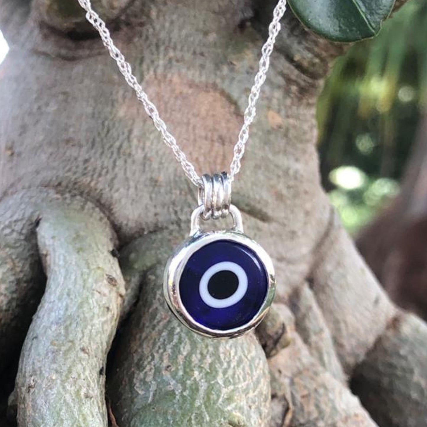 Sterling Silver Simple Evil Eye Necklace