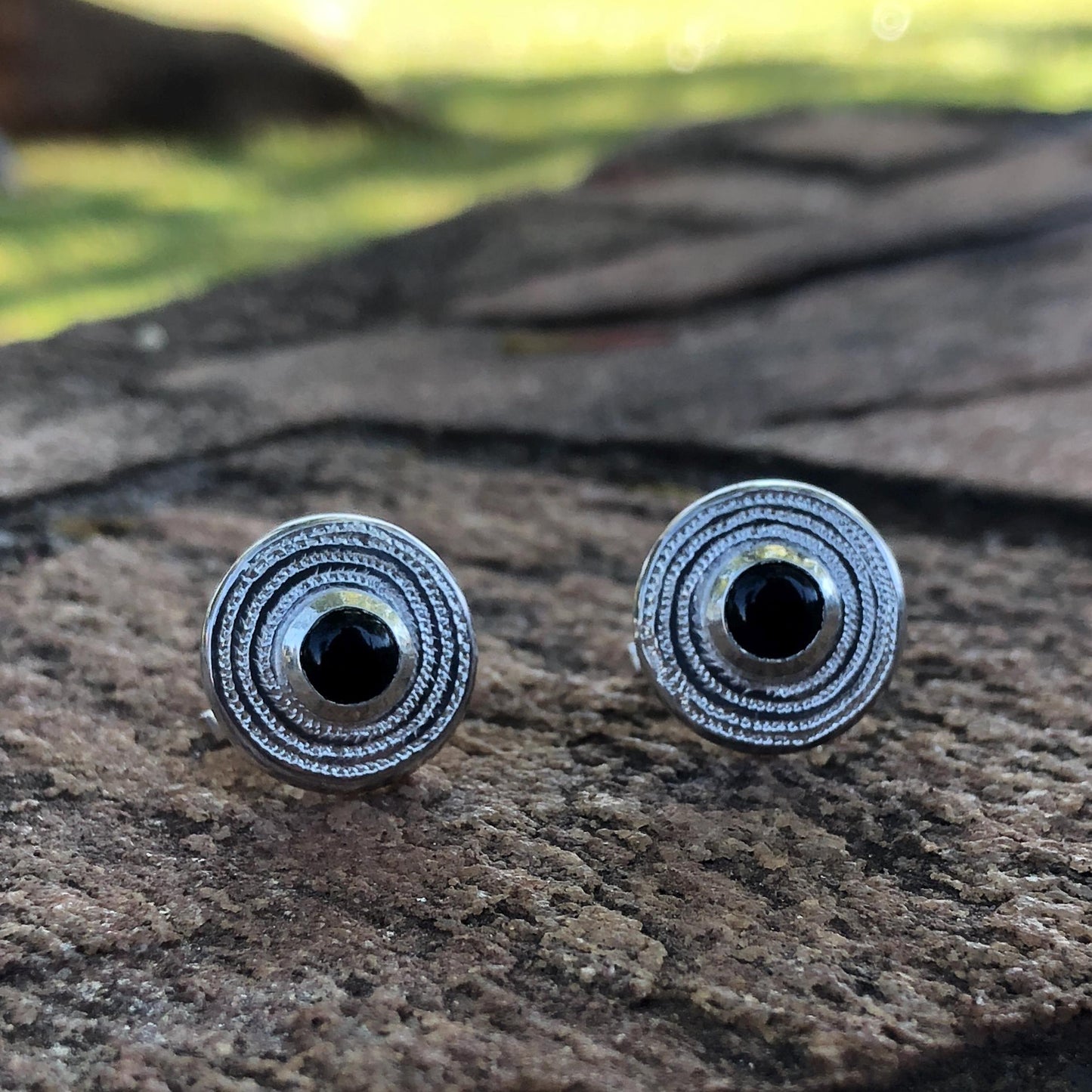 Sterling Silver Ndoro Onyx Cufflinks