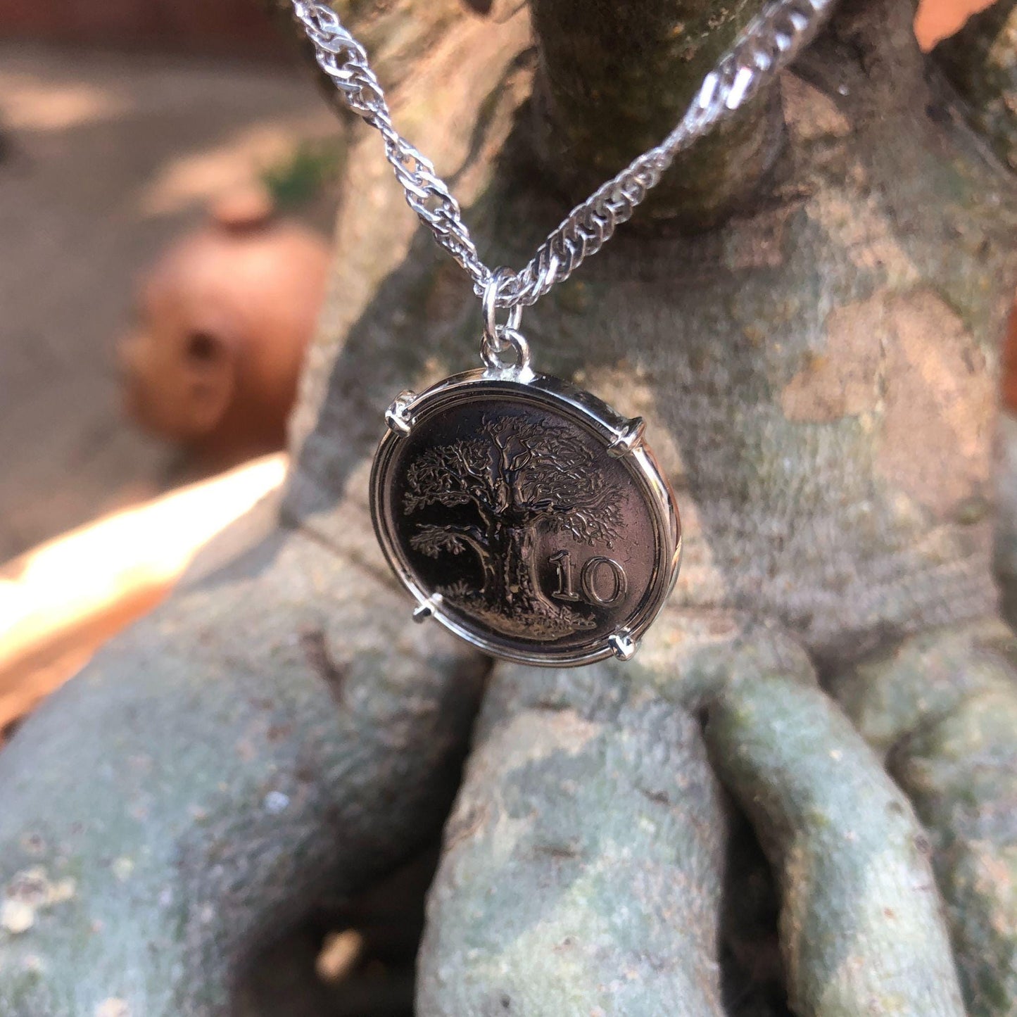 Zimbabwe Baobab Coin with Heavy Chain