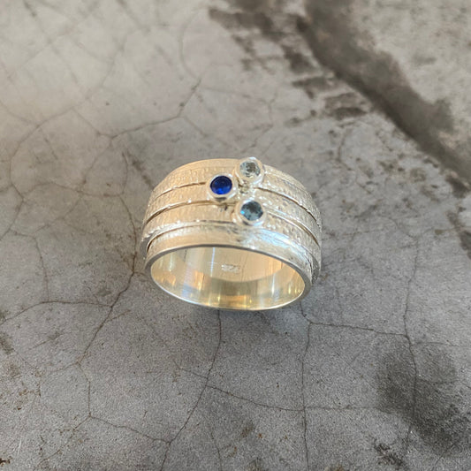 Triple Birthstone Spinner Ring