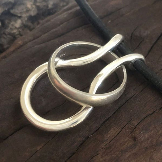 Silver and Leather Ring Saver Necklace
