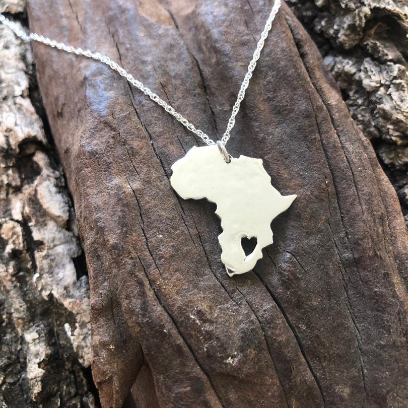 Africa with Heart Cut out over Zimbabwe