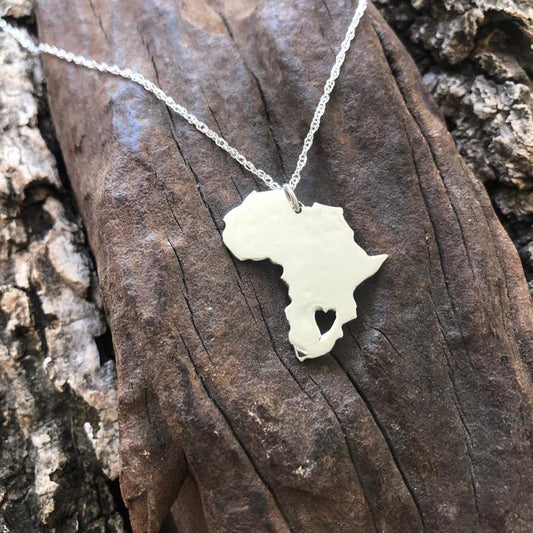 Africa with Heart Cut out over Zimbabwe