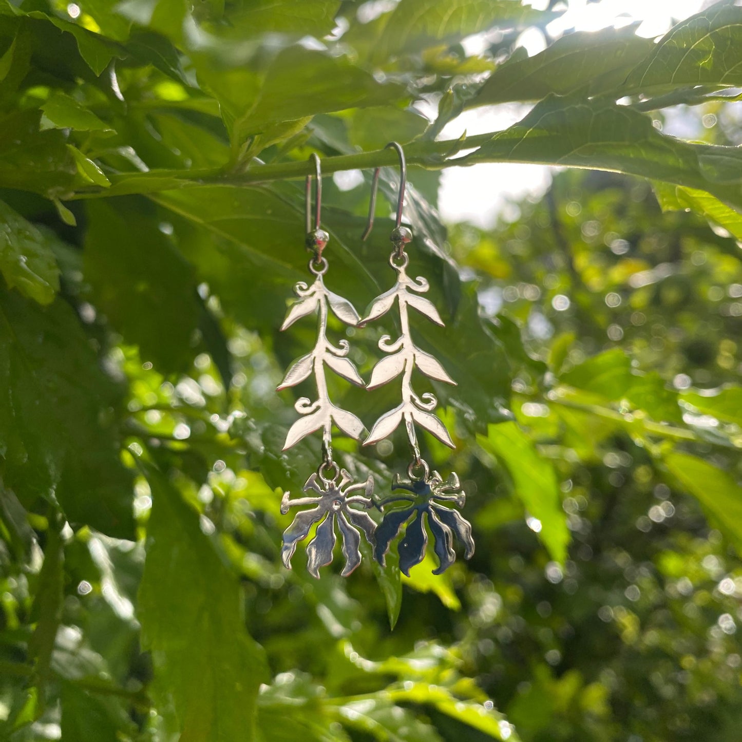 Flame Lily Dangle Earrings