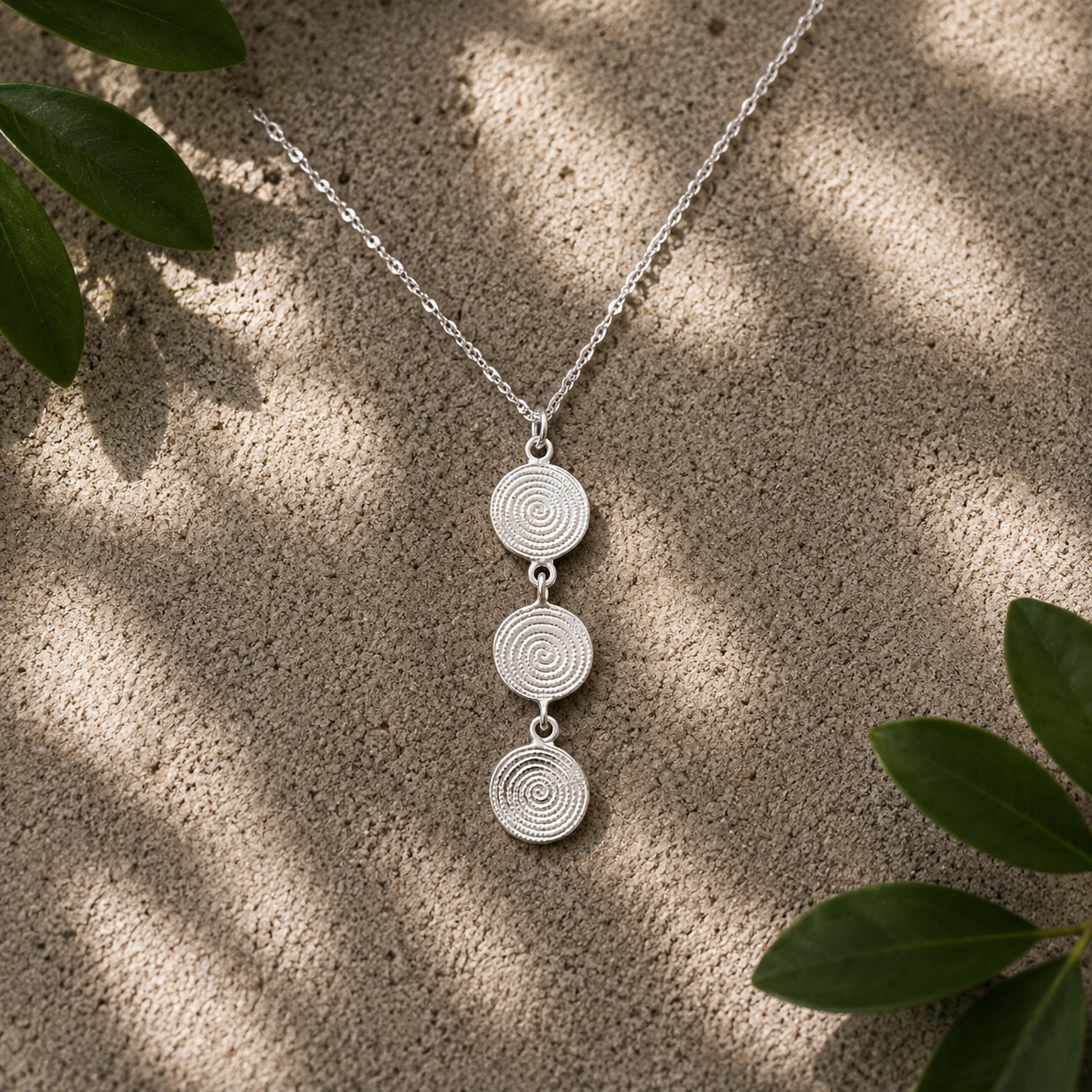 Silver Ndoro Necklace with three hand engraved Ndoros