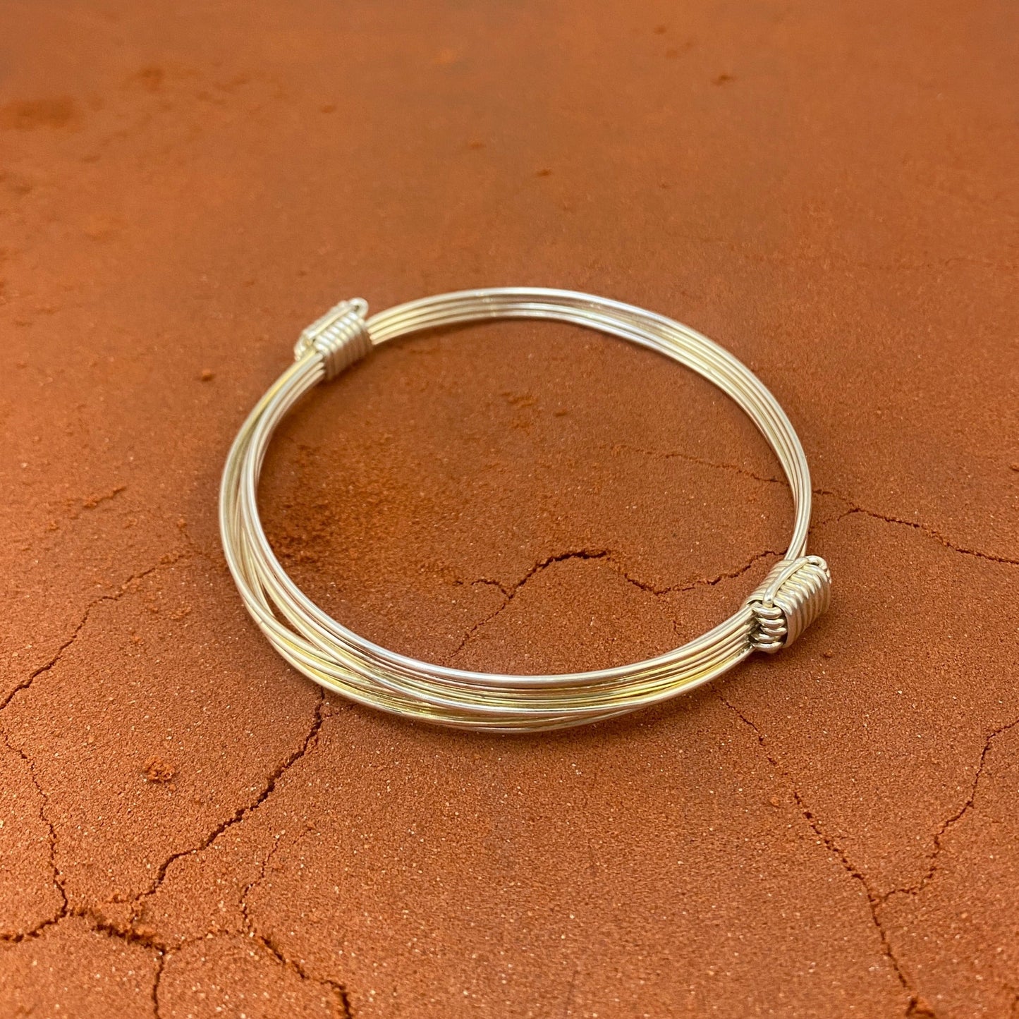 Traditional Adjustable African Elephant style bangle, Two knot Five Strand