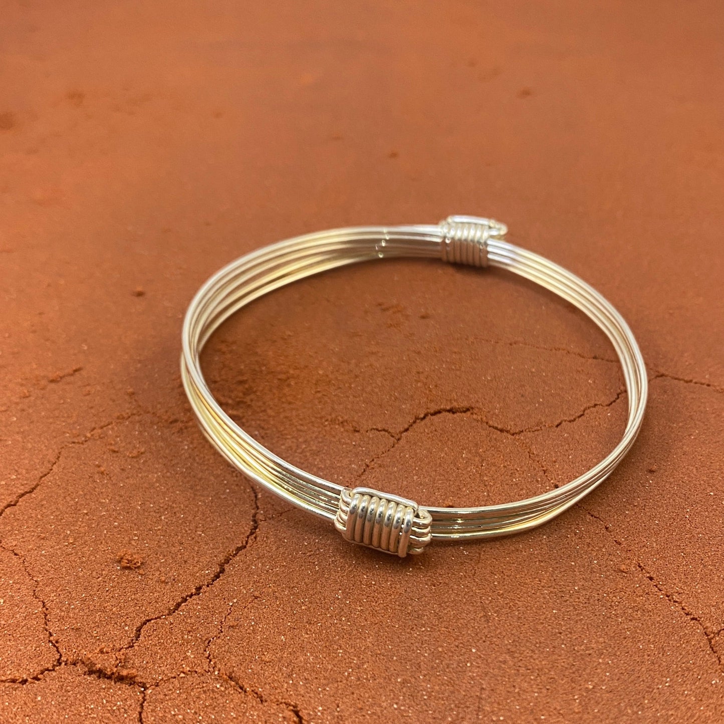 Traditional Adjustable African Elephant style bangle, Two knot Five Strand
