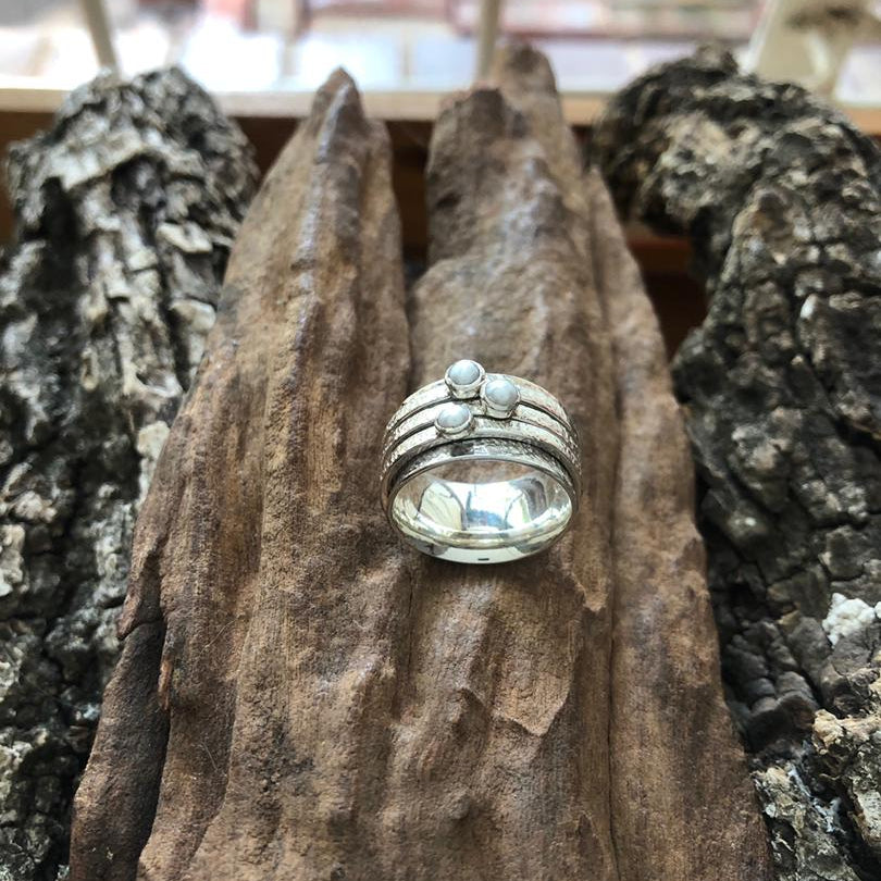 Triple Birthstone Spinner Ring