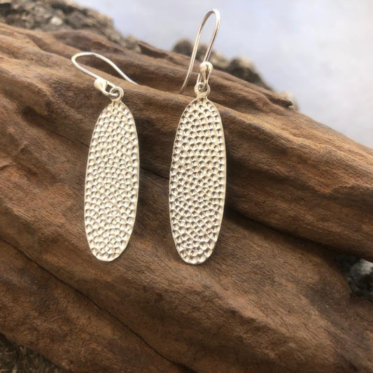 Hammered Silver Earrings