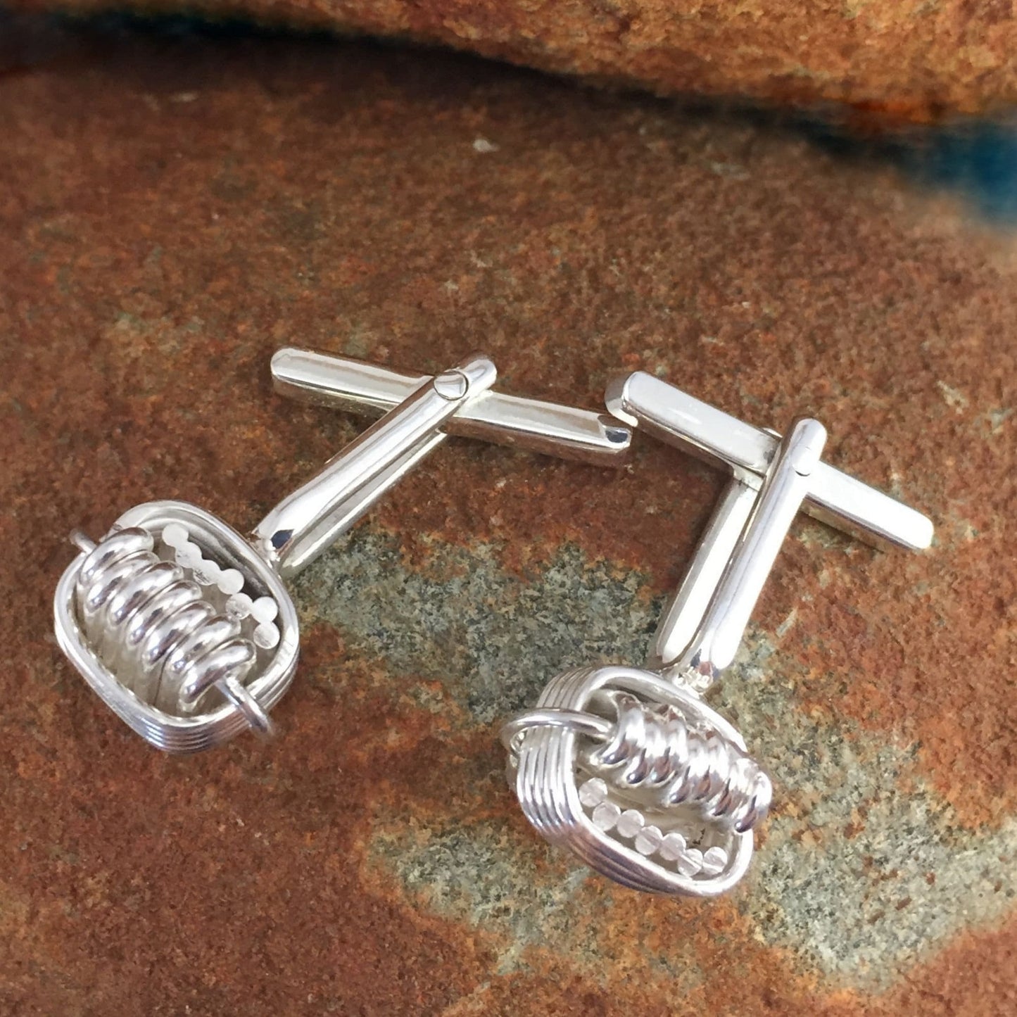 Sterling Silver Elephant Knot Cufflinks Based on the Ancient African Elephant Knot Bangle