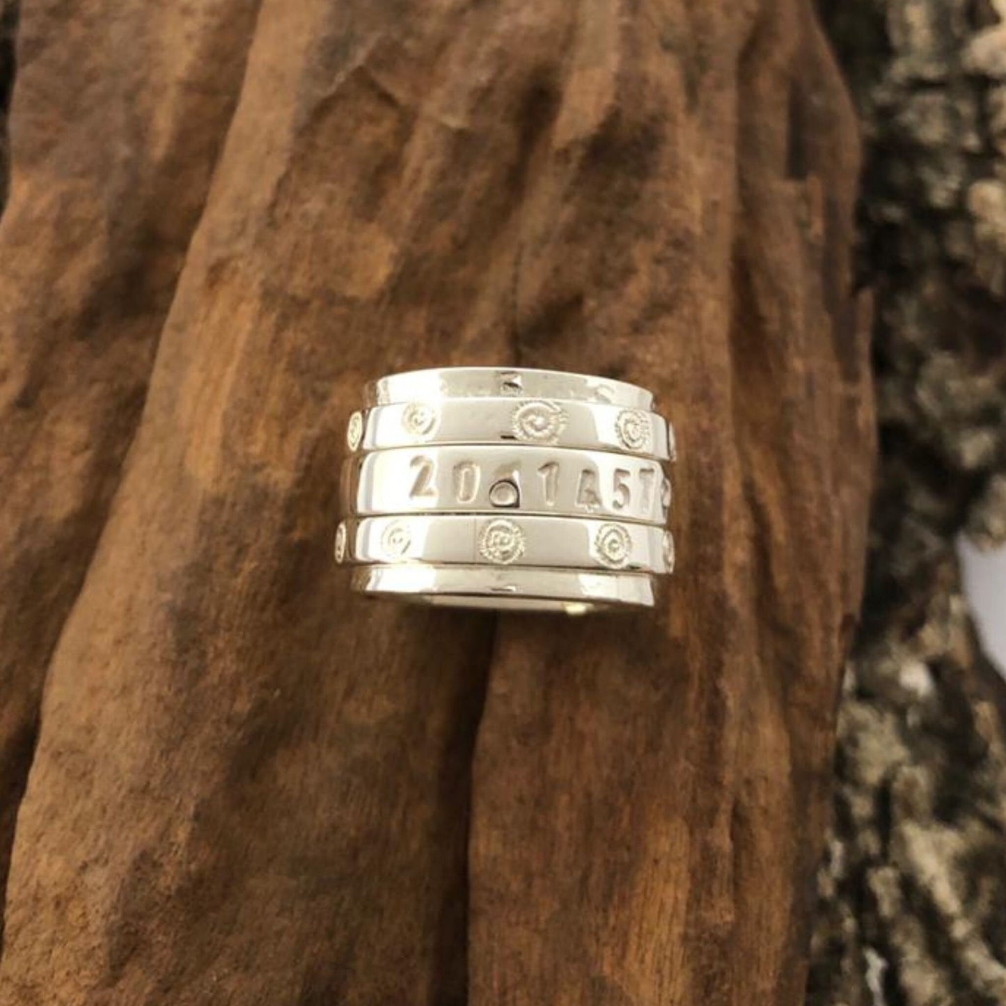 Take Me Home Ndoro GPS Spinner Ring Made in Sterling Silver , Hand Stamped GPS Coordinates, Coordinates Silver Ring