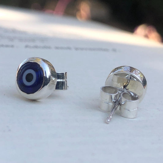 Sterling Silver Evil Eye Studs