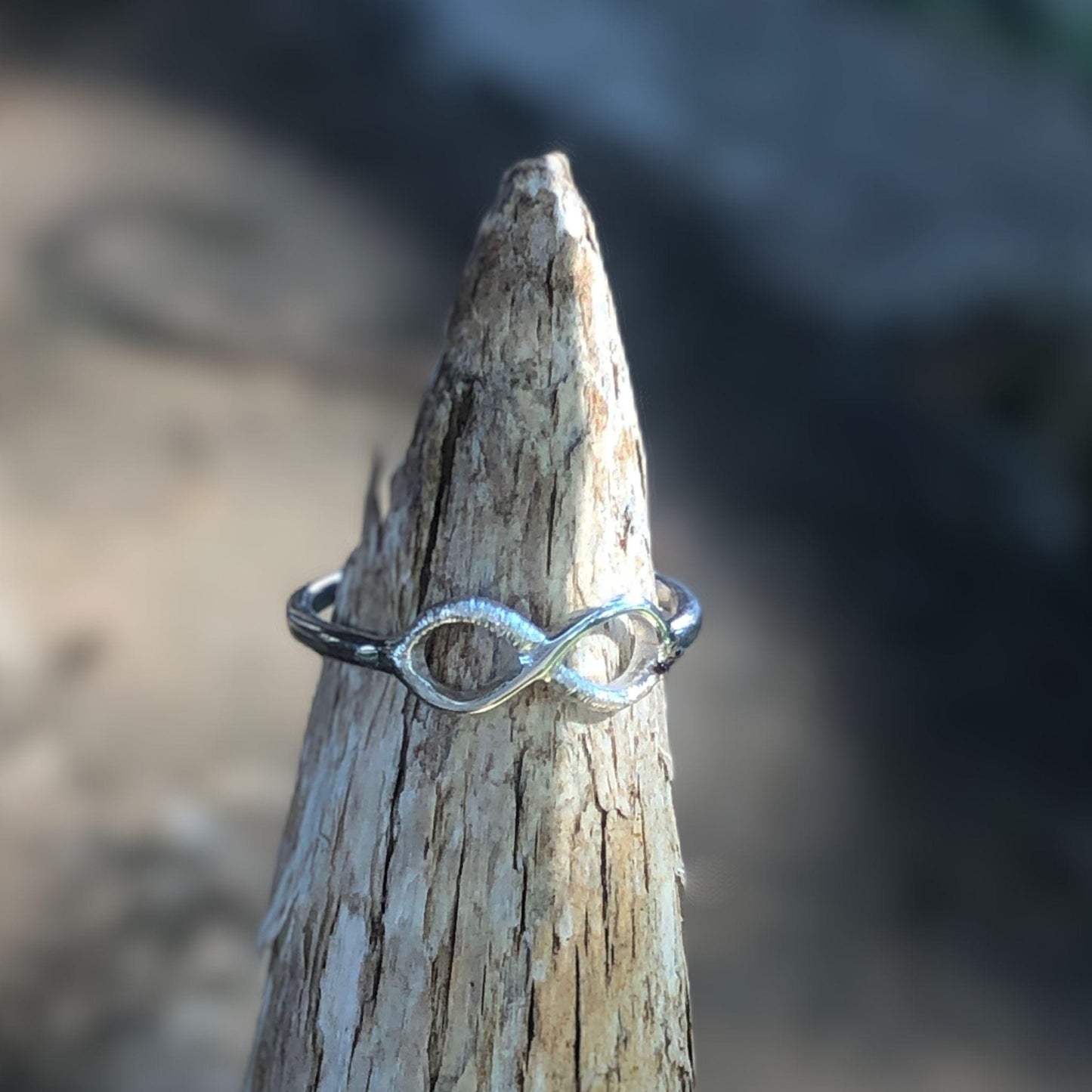 Sterling Silver Infinity Ring -  Half Brushed