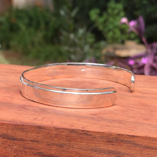 Double Cuff Bangle in Sterling Silver