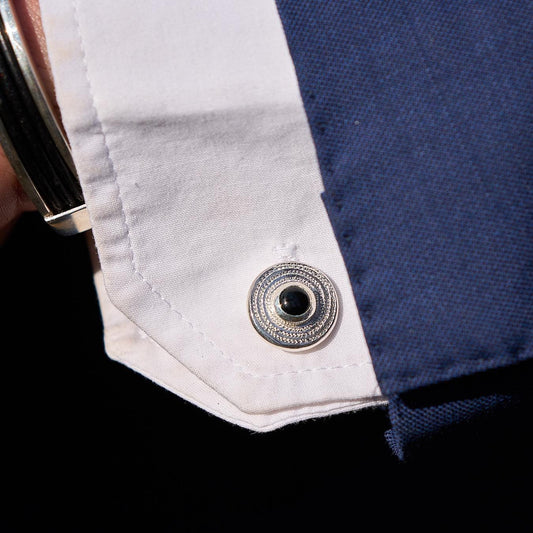 Sterling Silver Ndoro Onyx Cufflinks