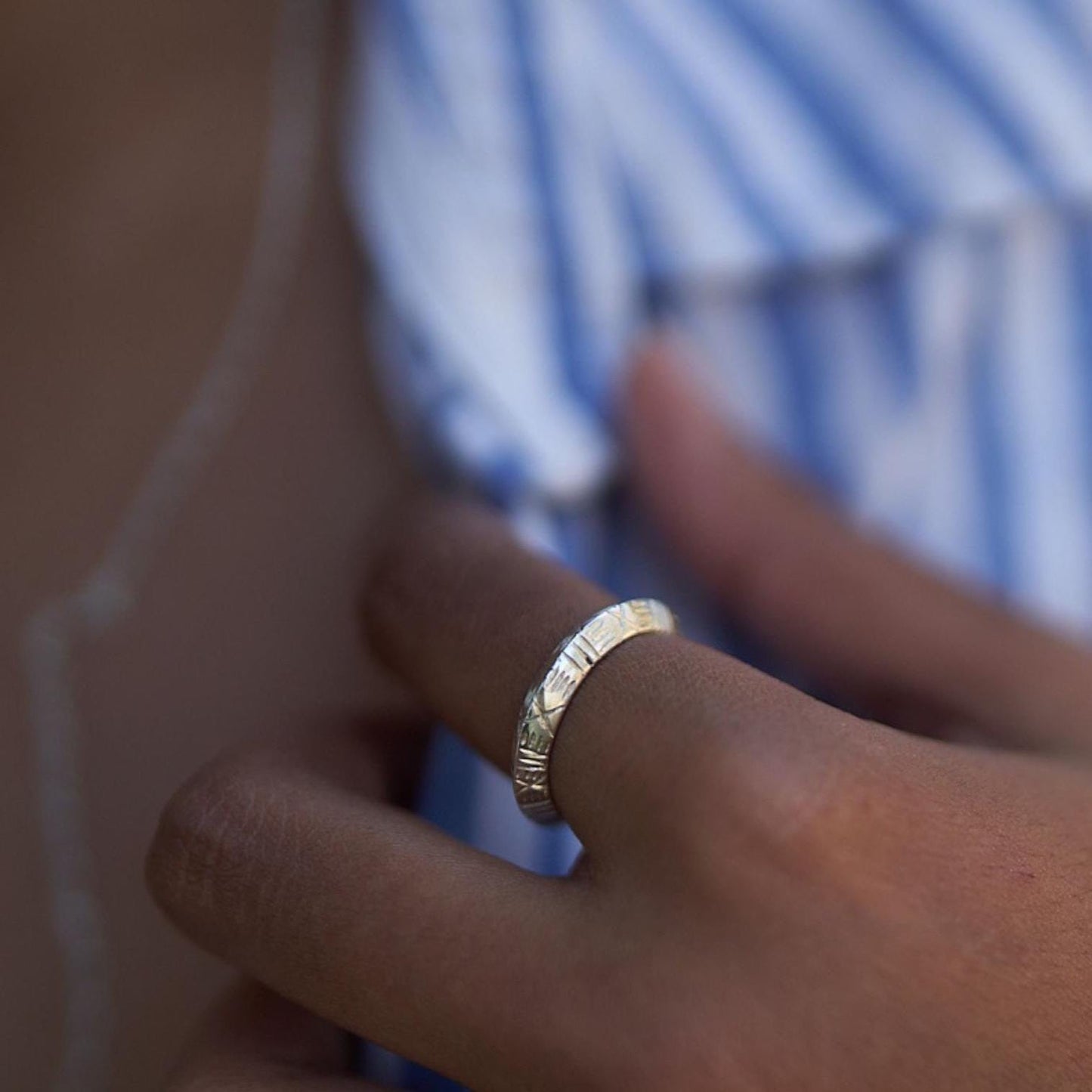 Ndebele Sterling Silver Ring inspired by the painting on the Ndebele Huts in the Matobo region of Zimbabwe