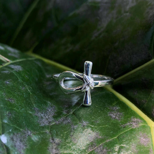 Sterling Silver Ankh Cross Ring