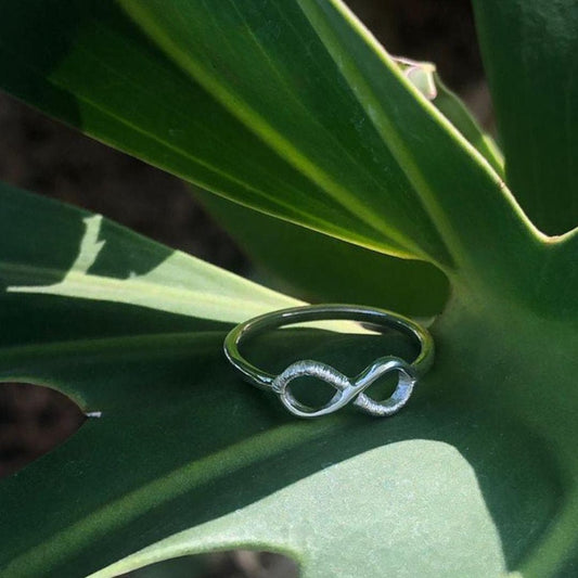 Sterling Silver Infinity Ring -  Half Brushed