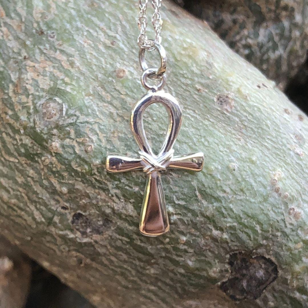 Silver Ankh Cross Necklace